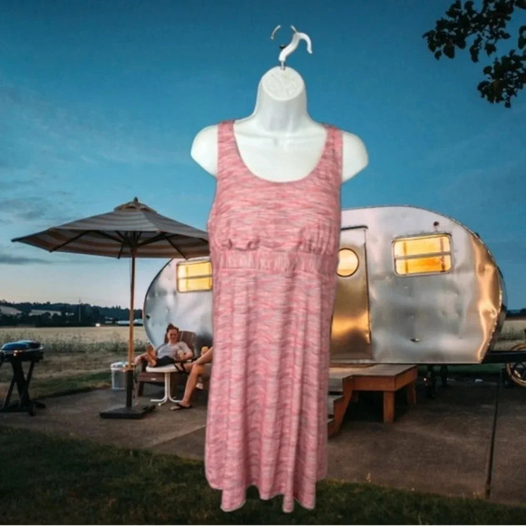 Zeroxposur Bayside Dress (L) Heathered Hiking Camping Pink Racerback Pickleball - Picture 4 of 11